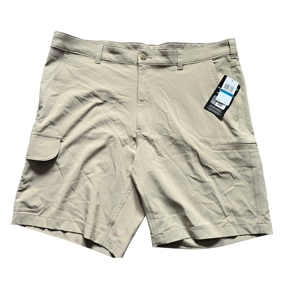 PGA Tour Mens Golf‎ Shorts Cargo Pockets Beige Performance Casual
